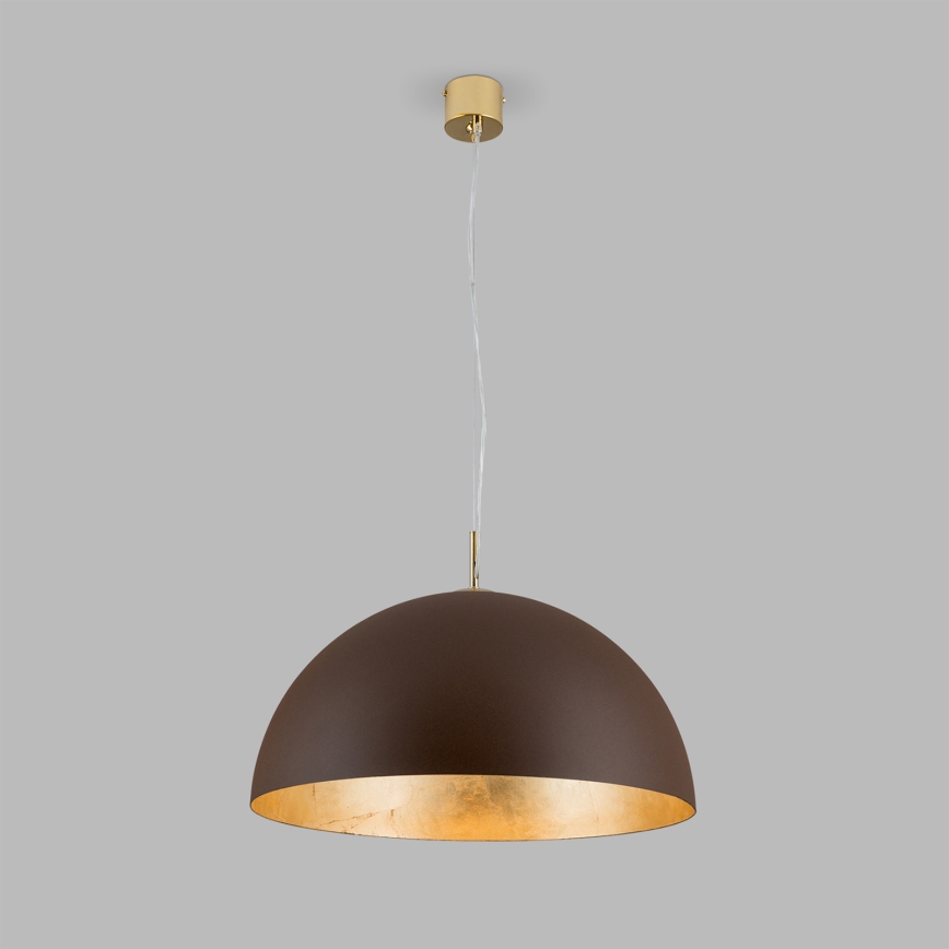 Żyrandol na lince ELIANO 1xE27/60W/230V śr. 50 cm brązowy/złoty
