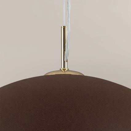 Żyrandol na lince ELIANO 1xE27/60W/230V śr. 50 cm brązowy/złoty