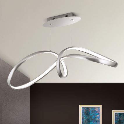 LED Żyrandol ściemnialny na lince CIRCUS LED/36W/230V srebrny