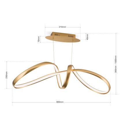 LED Żyrandol ściemnialny na lince CIRCUS LED/36W/230V złoty