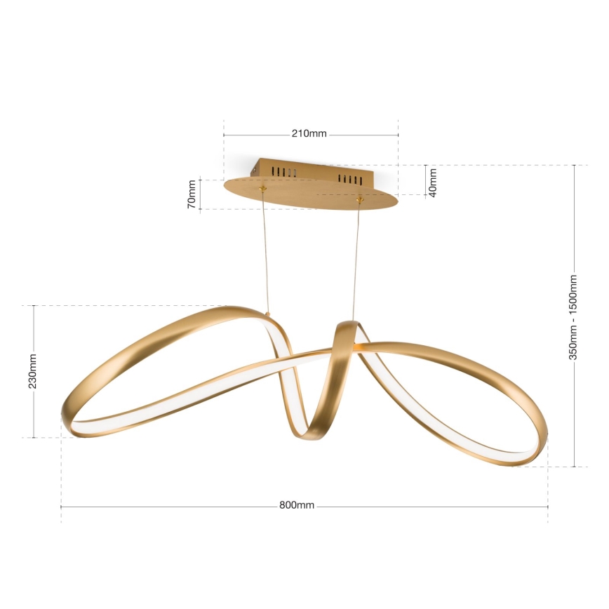 Lampa sufitowa LED ściemnialna na linkach CIRCUS LED/36W/230V złota