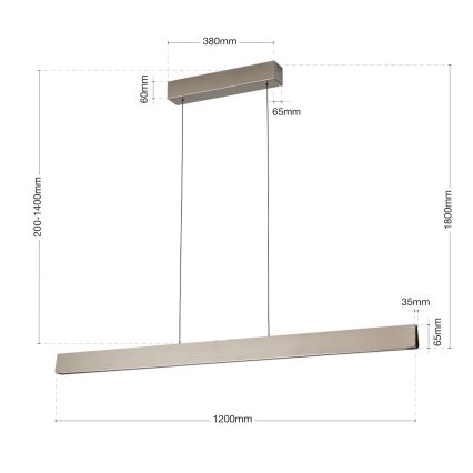 LED Żyrandol ściemnialny na lince TARA LED/44W/230V 2700/3800/4500/5700K matowy chrom