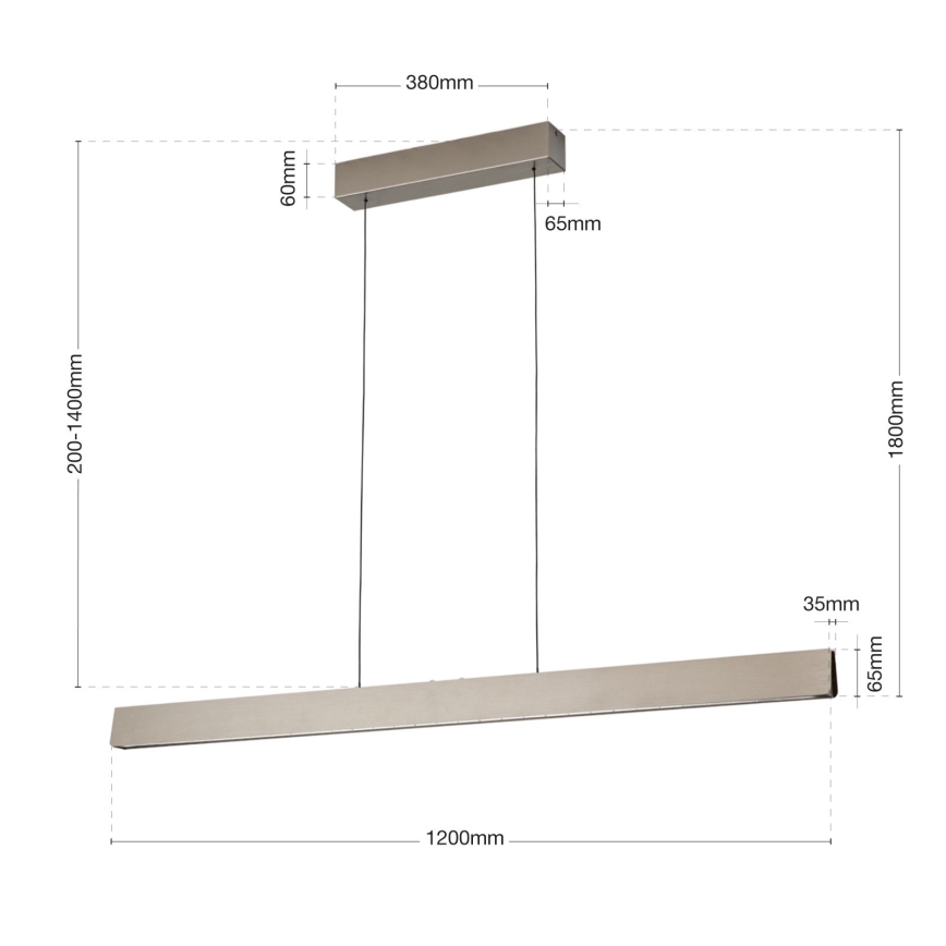 LED Żyrandol ściemnialny na lince TARA LED/44W/230V 2700/3800/4500/5700K matowy chrom