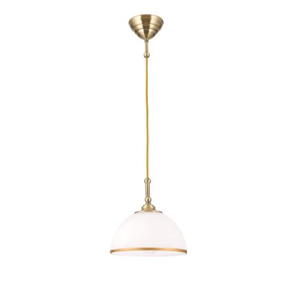 Żyrandol na lince OLD LAMP 1xE27/40W/230V biały/mosiądz