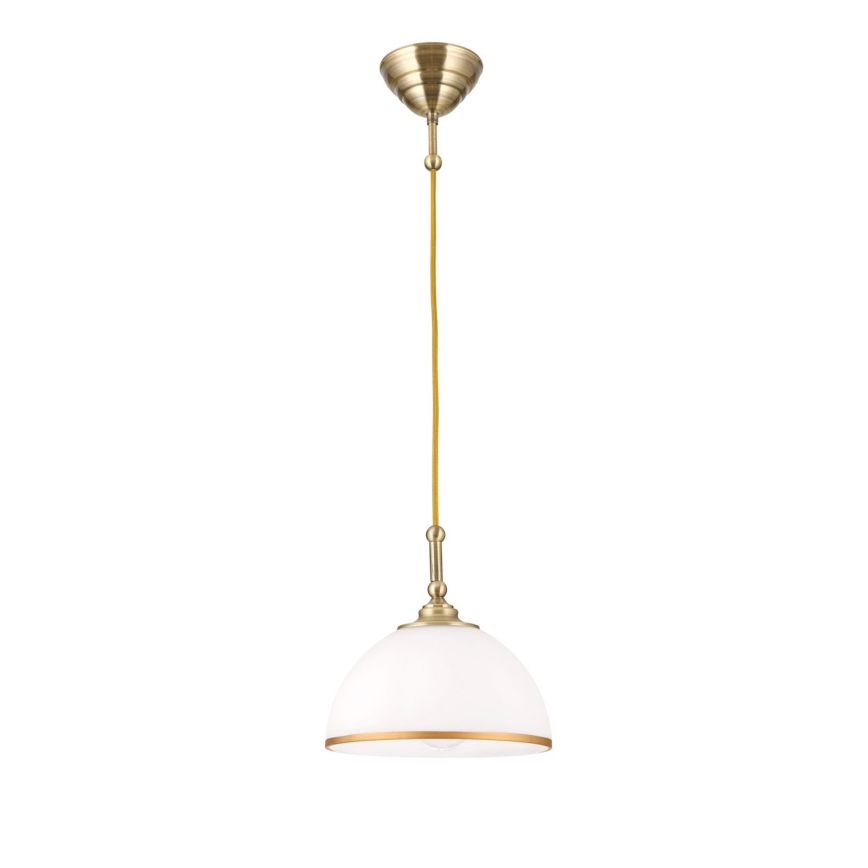 Żyrandol na lince OLD LAMP 1xE27/40W/230V biały/mosiądz
