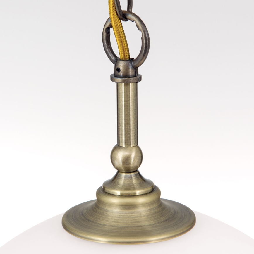 Żyrandol na łańcuchu OLD LAMP 1xE27/40W/230V śr. 30 cm biały/mosiądz