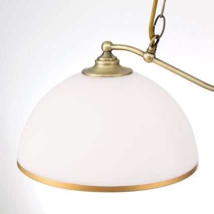 Żyrandol na łańcuchu OLD LAMP 2xE27/40W/230V biały/mosiądz