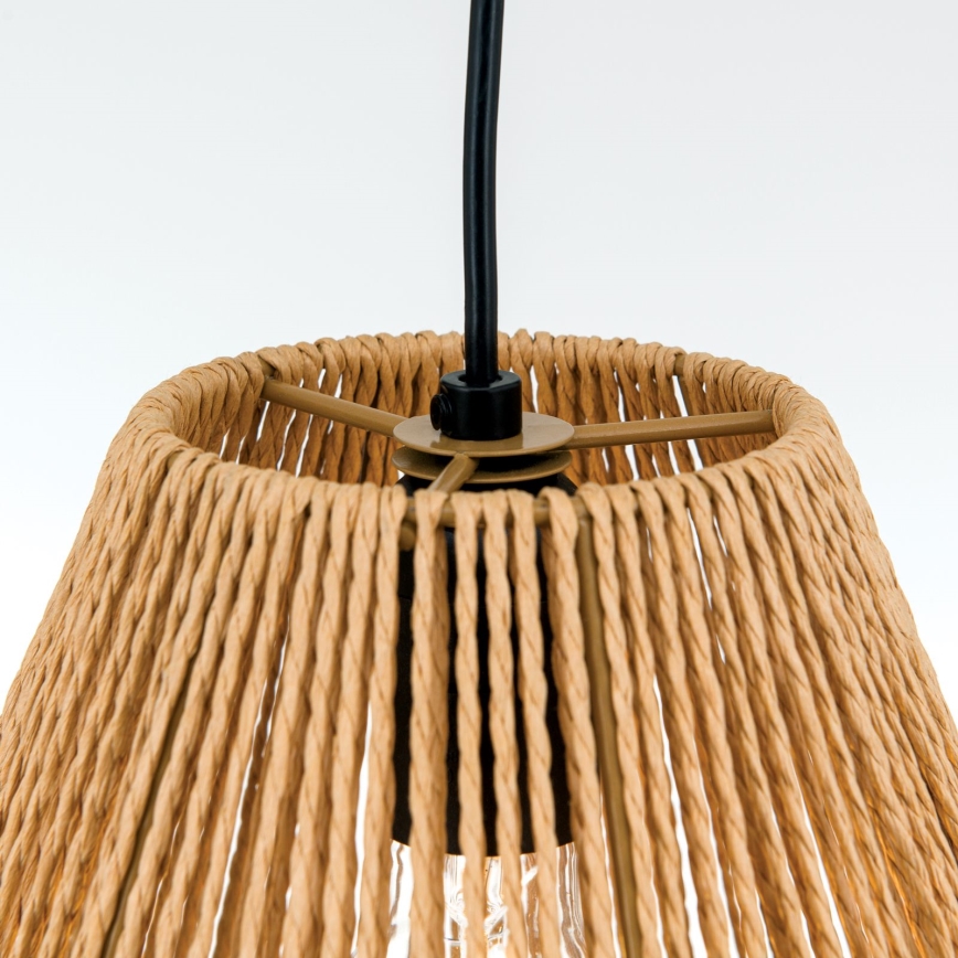 Żyrandol na lince JUNGLE 1xE27/40W/230V śr. 31 cm konopie