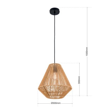 Żyrandol na lince JUNGLE 1xE27/40W/230V śr. 31 cm konopie