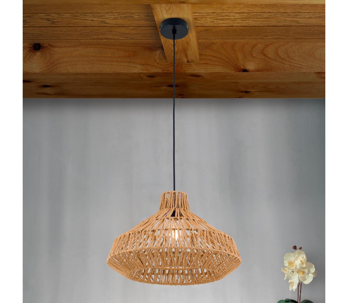 Orion HL 6-1813/1 - Żyrandol na lince BASKET 1xE27/40W/230V śr. 40 cm konopie