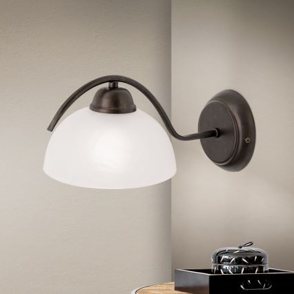 Kinkiet RULA 1xE27/40W/230V biały/brązowy