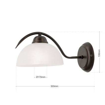Kinkiet RULA 1xE27/40W/230V biały/brązowy