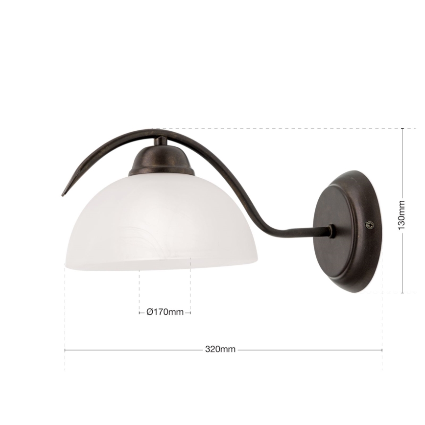 Kinkiet RULA 1xE27/40W/230V biały/brązowy