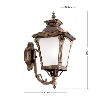 Zewnętrzna lampa ścienna AIKO 1xE27/60W/230V IP23, brąz/patyna