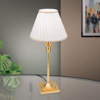 Lampa stołowa FONSA 1xE27/60W/230V 61 cm biały/złoty
