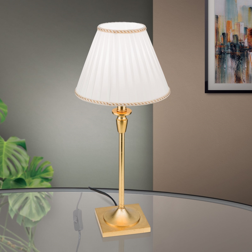 Lampa stołowa FONSA 1xE27/60W/230V 61 cm biały/złoty