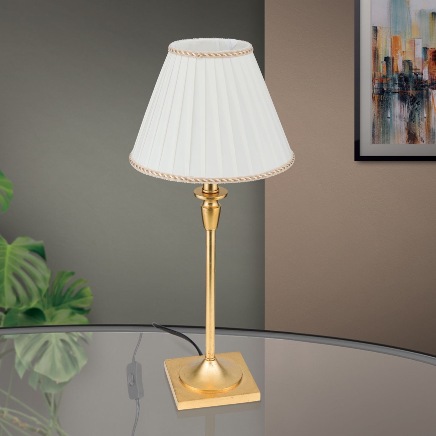 Lampa stołowa FONSA 1xE27/60W/230V 61 cm biały/złoty