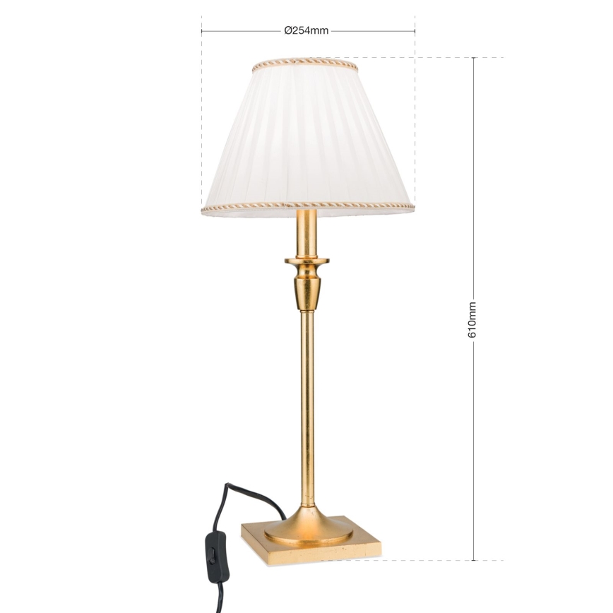 Lampa stołowa FONSA 1xE27/60W/230V 61 cm biały/złoty