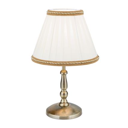 Lampa stołowa TONIA 1xE27/60W/230V śr. 25 cm białe/brąz