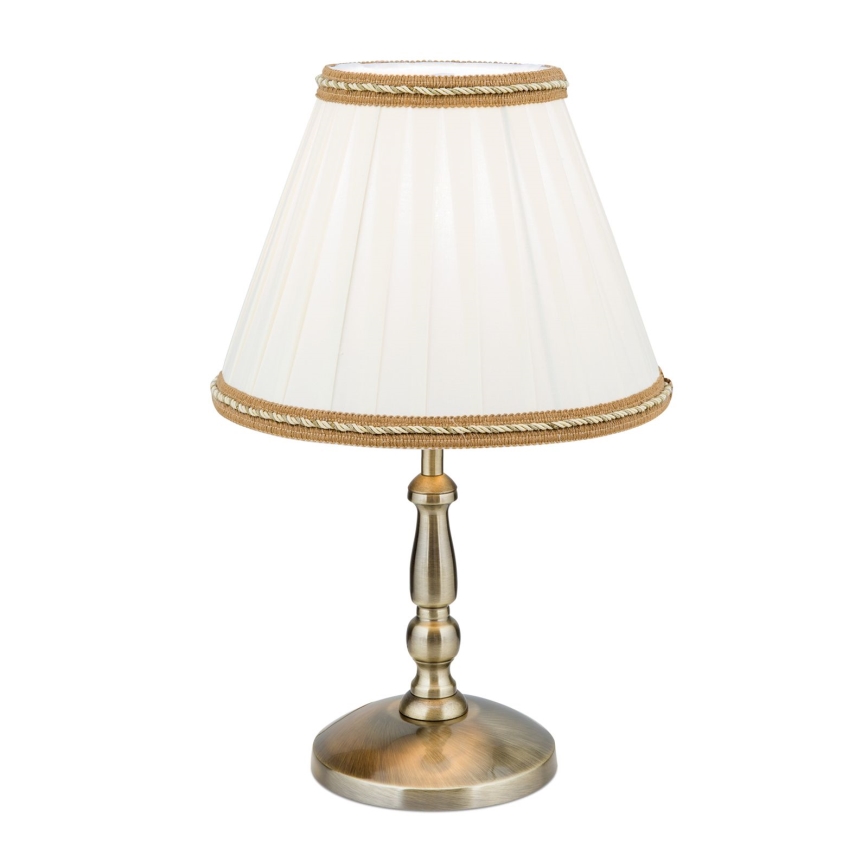 Lampa stołowa TONIA 1xE27/60W/230V śr. 25 cm białe/brąz