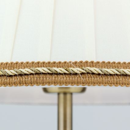 Lampa stołowa TONIA 1xE27/60W/230V śr. 25 cm białe/brąz