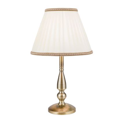 Lampa stołowa TONIA 1xE27/60W/230V śr. 30 cm biała/brąz