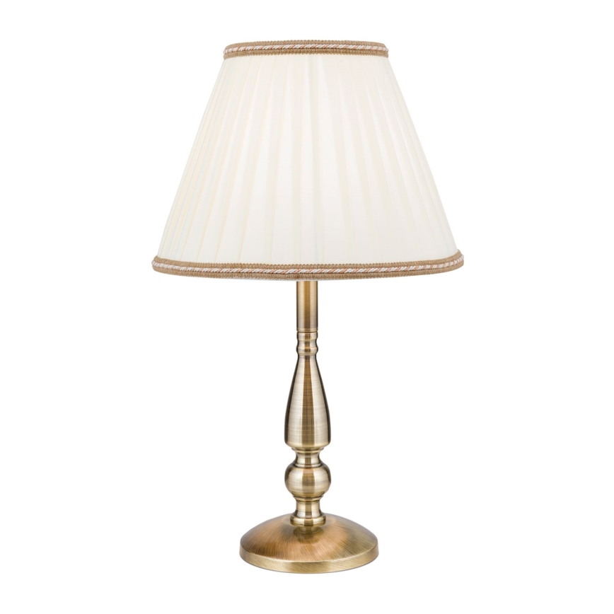Lampa stołowa TONIA 1xE27/60W/230V śr. 30 cm biała/brąz