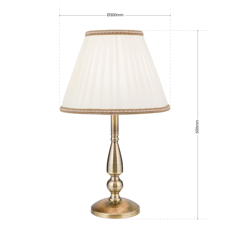 Lampa stołowa TONIA 1xE27/60W/230V śr. 30 cm biała/brąz