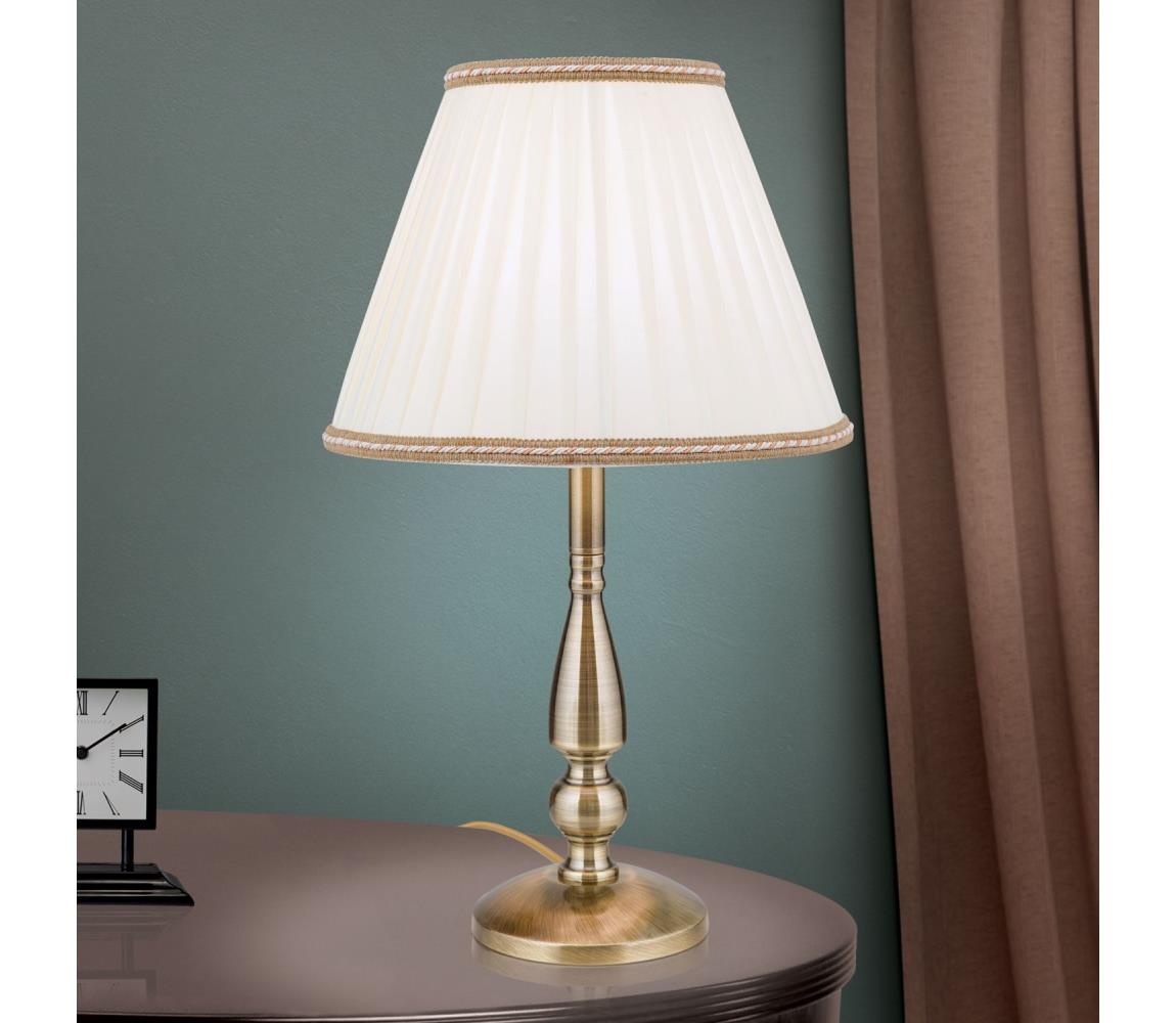 Orion LA 4-1085/1 - Lampa stołowa TONIA 1xE27/60W/230V śr. 30 cm białe/brąz
