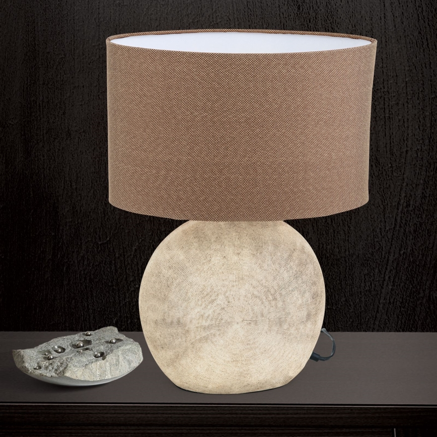 Lampa stołowa ETHNO 1xE27/60W/230V ceramika brązowy/beżowy