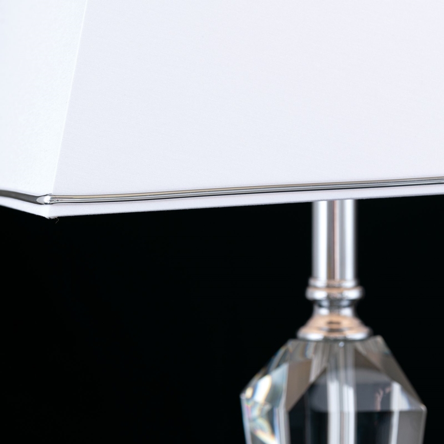 Kryształowa lampa stołowa VERONIQUE 1xE27/60W/230V biały/przezroczysty