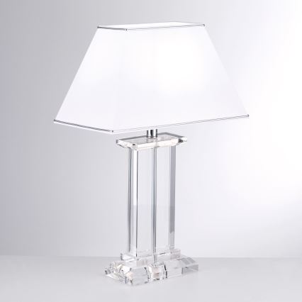 Kryształowa lampa stołowa VERONIQUE 1xE27/60W/230V biały/przezroczysty