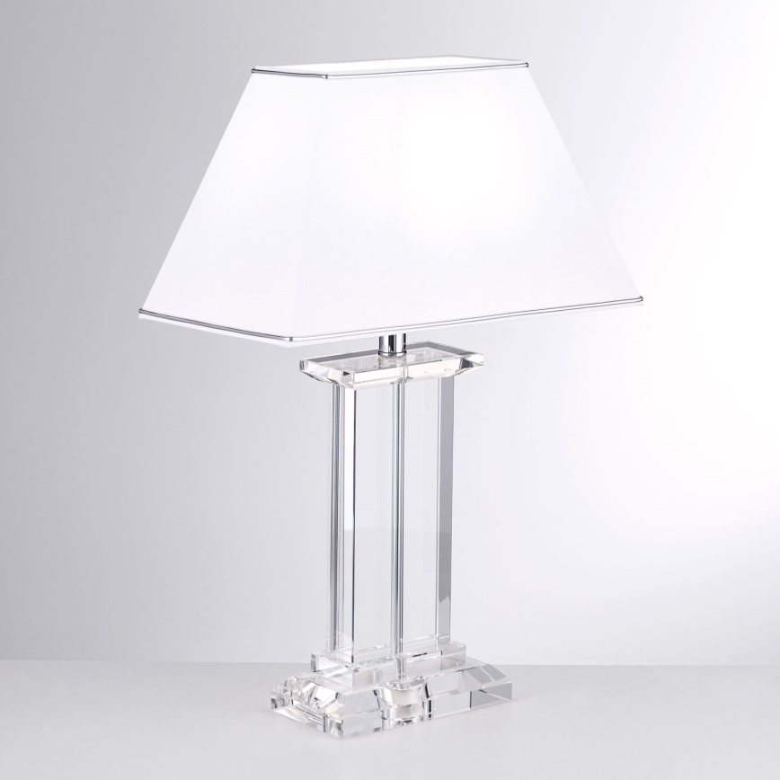 Kryształowa lampa stołowa VERONIQUE 1xE27/60W/230V biały/przezroczysty