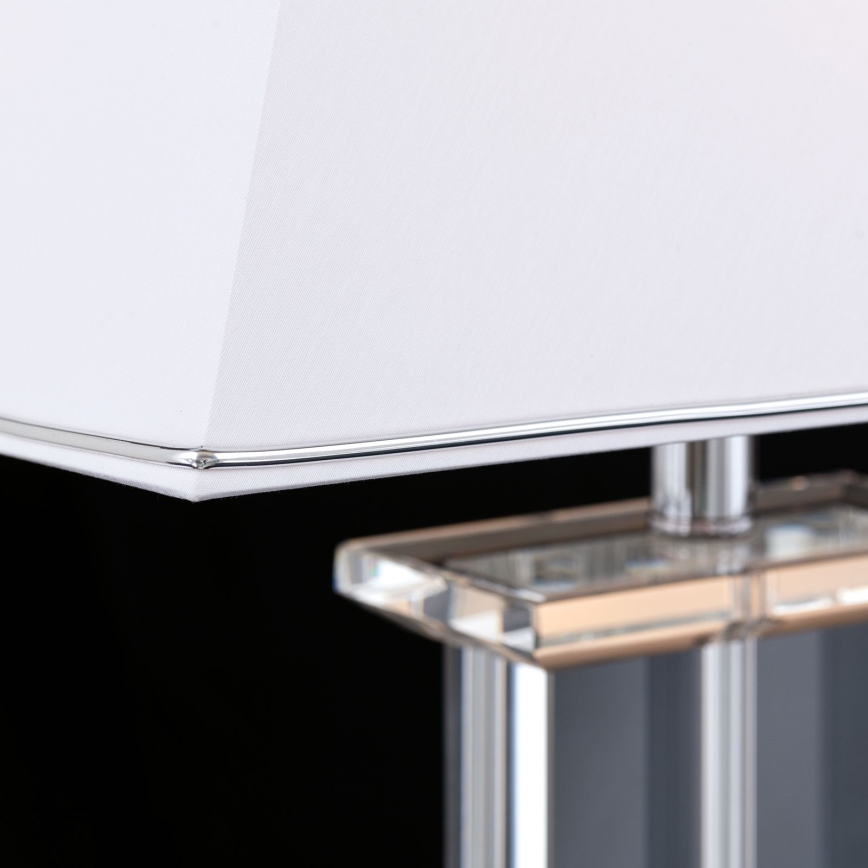 Kryształowa lampa stołowa VERONIQUE 1xE27/60W/230V biały/przezroczysty