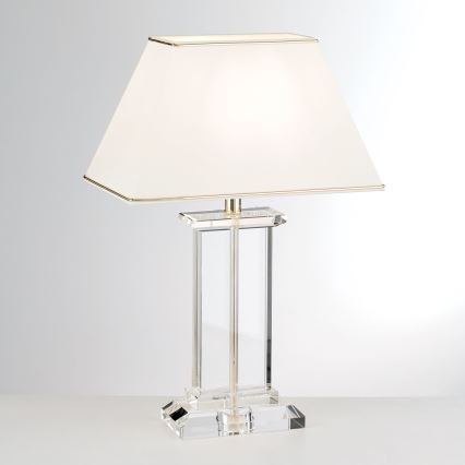 Kryształowa lampa stołowa VERONIQUE 1xE27/60W/230V kremowy/przezroczysty