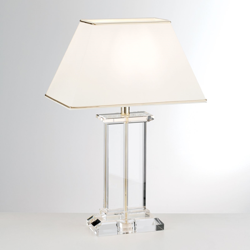 Kryształowa lampa stołowa VERONIQUE 1xE27/60W/230V kremowy/przezroczysty