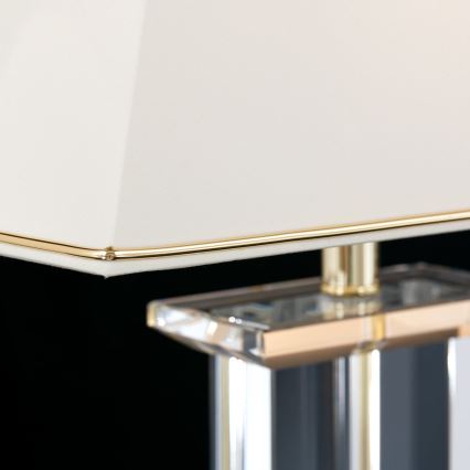 Kryształowa lampa stołowa VERONIQUE 1xE27/60W/230V kremowy/przezroczysty
