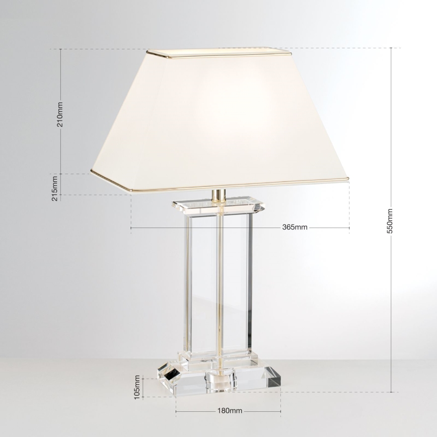 Kryształowa lampa stołowa VERONIQUE 1xE27/60W/230V kremowy/przezroczysty