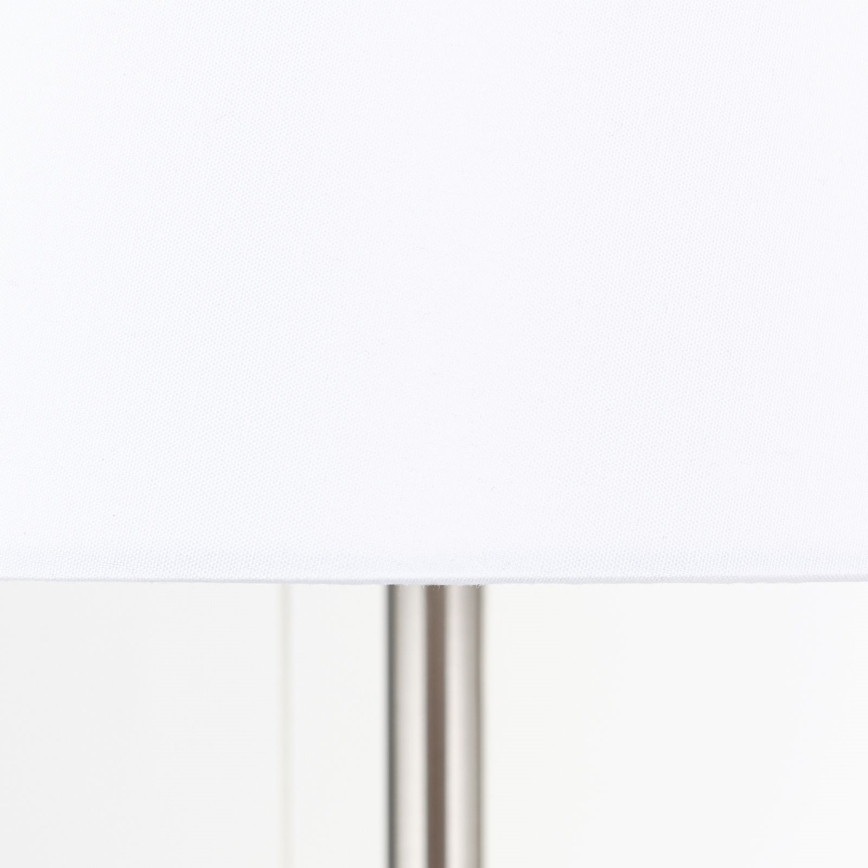Lampa stołowa z portem USB LUDWIG 1xE27/40W/230V 50 cm biała/matowy chrom