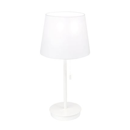 Lampa stołowa z portem USB LUDWIG 1xE27/40W/230V 50 cm biała