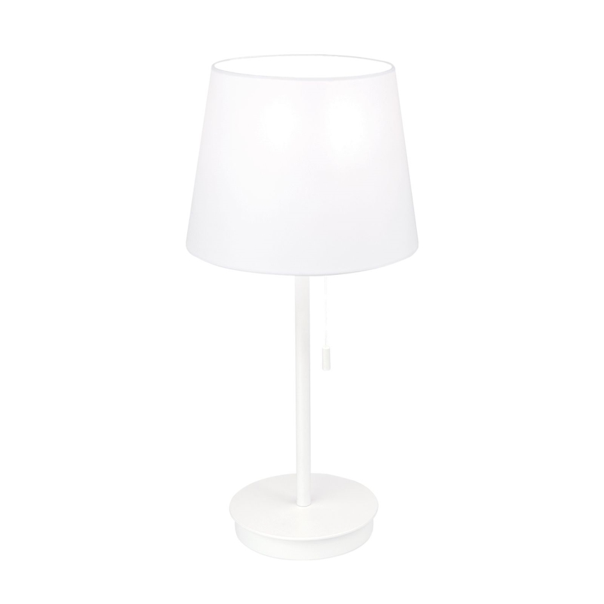 Lampa stołowa z portem USB LUDWIG 1xE27/40W/230V 50 cm biała