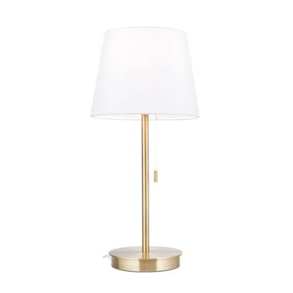 Lampa stołowa z portem USB LUDWIG 1xE27/40W/230V 50 cm biała/złota