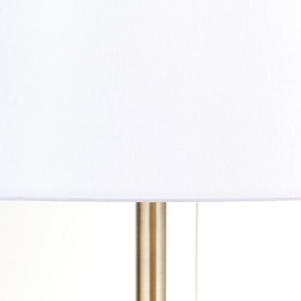 Lampa stołowa z portem USB LUDWIG 1xE27/40W/230V 50 cm biała/złota