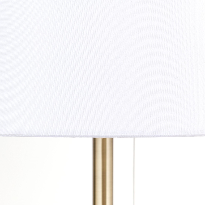 Lampa stołowa z portem USB LUDWIG 1xE27/40W/230V 50 cm biała/złota