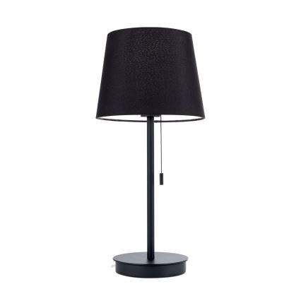 Lampa stołowa z portem USB LUDWIG 1xE27/40W/230V 50 cm czarna