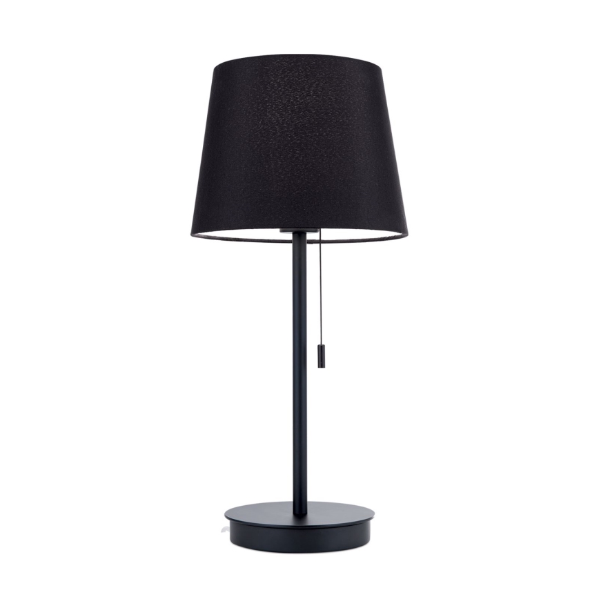 Lampa stołowa z portem USB LUDWIG 1xE27/40W/230V 50 cm czarna