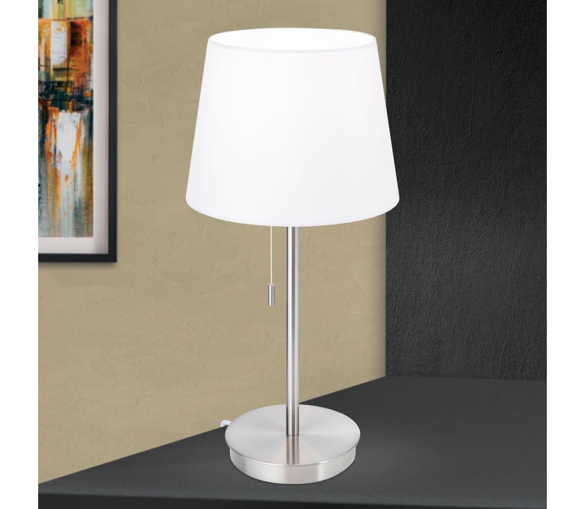 Orion LA 4-1205/1 - Lampa stołowa z portem USB LUDWIG 1xE27/40W/230V biała/chrom