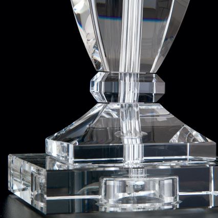 Kryształowa lampa stołowa POKAL 1xE27/60W/230V biała/przezroczysta