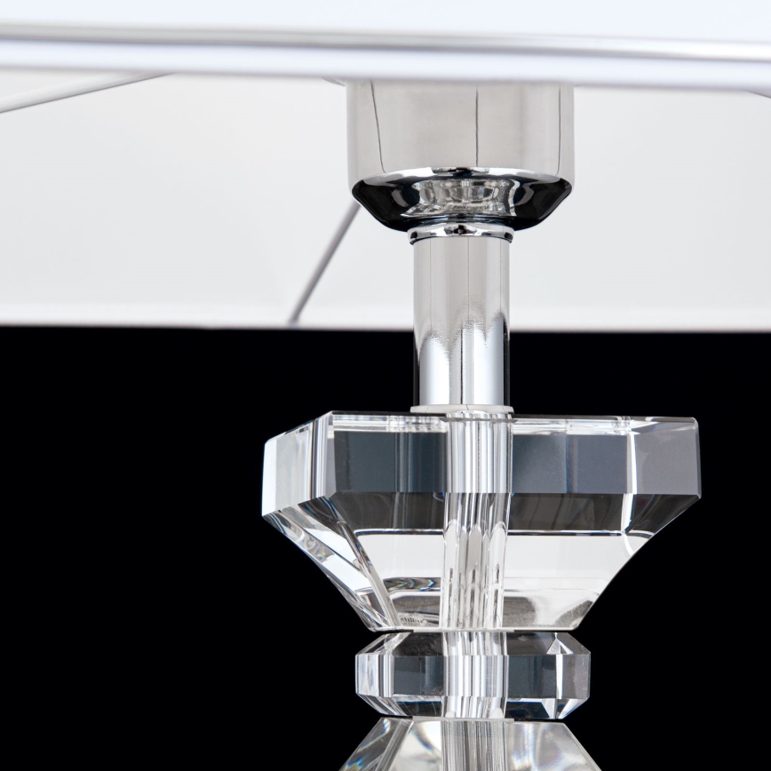 Kryształowa lampa stołowa POKAL 1xE27/60W/230V biała/przezroczysta