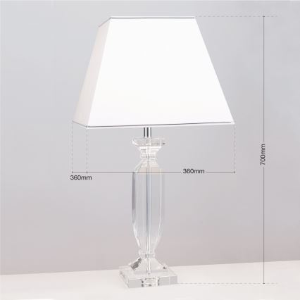 Kryształowa lampa stołowa POKAL 1xE27/60W/230V biała/przezroczysta